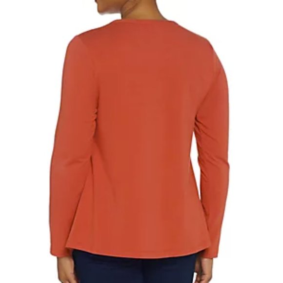 Denim & Co Essentials Crew Neck Knit Top  6908 - Picture 2 of 2